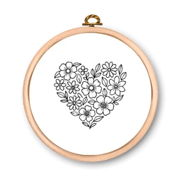 Tambor con dibujo de amor — Academia de Bordado Libre