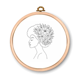 Tambor con dibujo de mujeres — Academia de Bordado Libre
