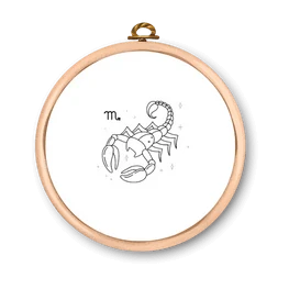 Tambor con dibujo de signos — Academia de Bordado Libre
