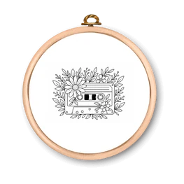 Tambor con dibujo de variedades — Academia de Bordado Libre
